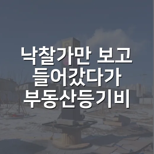 낙찰가만 보고 들어갔다가 부동산등기비용에서 당황한 이야기 - 요약