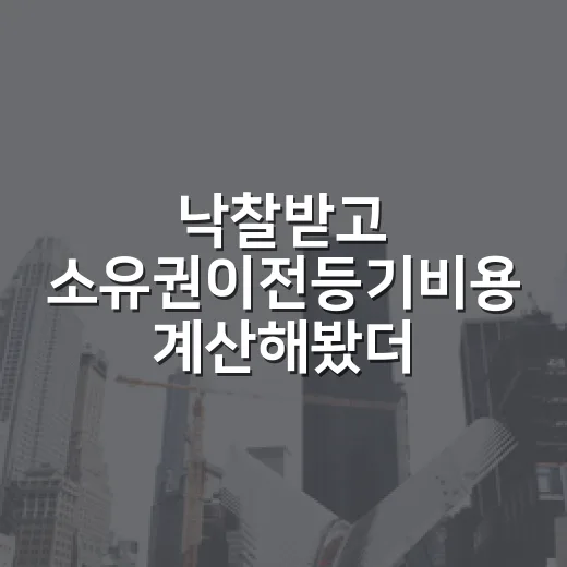 낙찰받고 소유권이전등기비용 계산해봤더니 잔금보다 더 무서웠던 이야기 - 요약