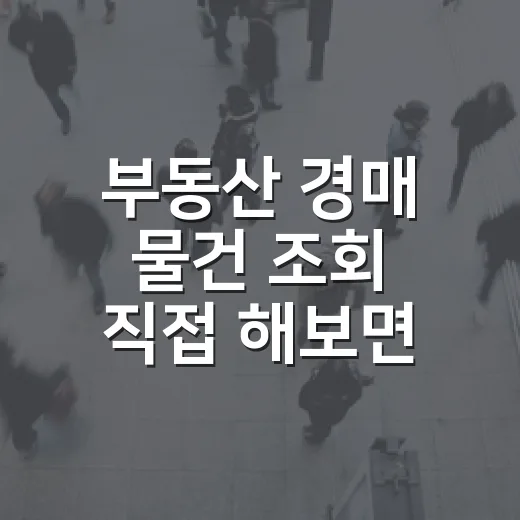 부동산 경매 물건 조회 직접 해보면 처음엔 여기서 많이 막힙니다 - 요약