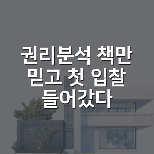 권리분석 책만 믿고 첫 입찰 들어갔다가 식은땀 흘린 이야기 - 요약