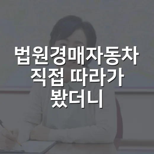 법원경매자동차 직접 따라가 봤더니, 싼 차보다 무서운 건 서류 한 줄이었습니다 - 요약
