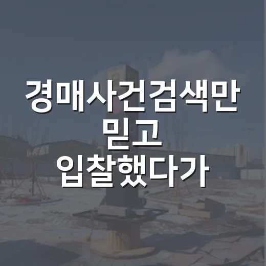 경매사건검색만 믿고 입찰했다가 보증금 날릴 뻔한 이야기 - 요약