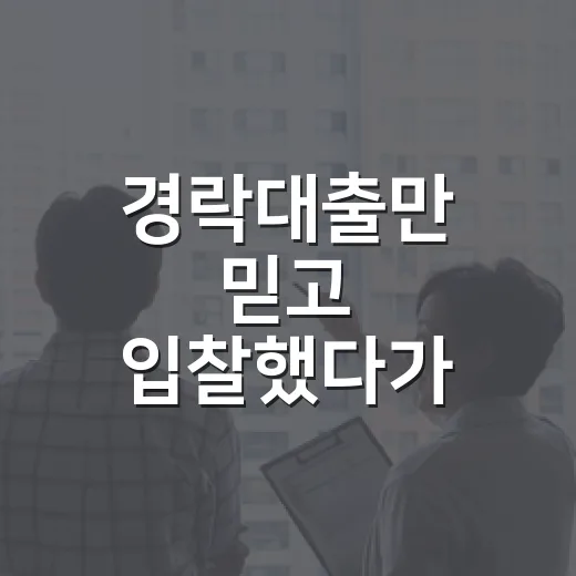 경락대출만 믿고 입찰했다가 잔금일에 식은땀 난 이야기 - 요약