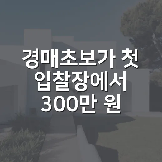 경매초보가 첫 입찰장에서 300만 원 날릴 뻔했던 진짜 이야기 - 요약