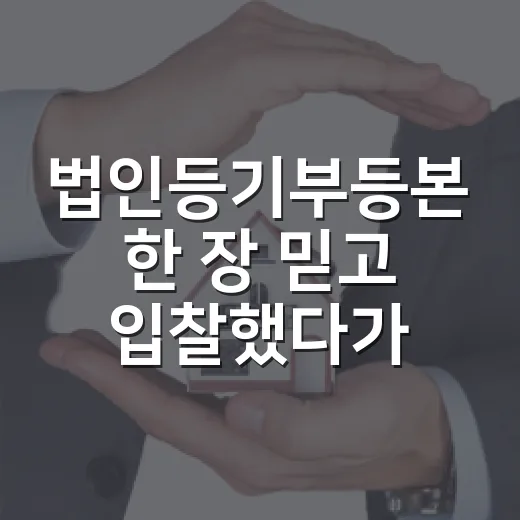 법인등기부등본 한 장 믿고 입찰했다가 보증금 날릴 뻔한 이야기 - 요약