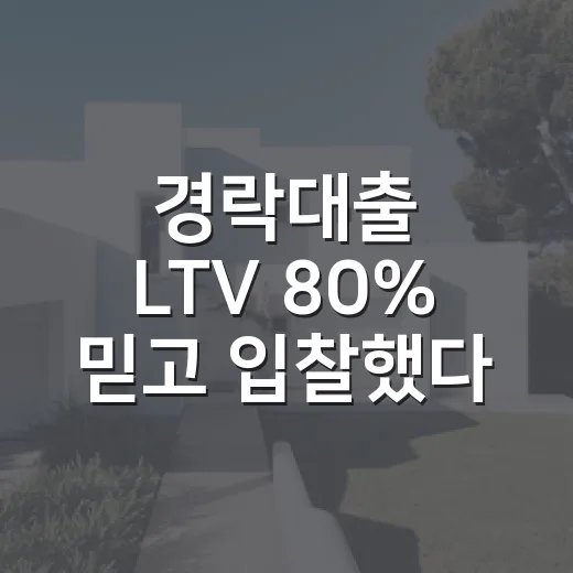 경락대출 LTV 80% 믿고 입찰했다가 잔금날 식은땀 난 이야기 - 요약