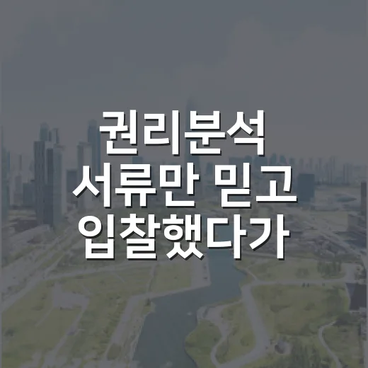 권리분석 서류만 믿고 입찰했다가 보증금 날릴 뻔한 진짜 이야기 - 요약