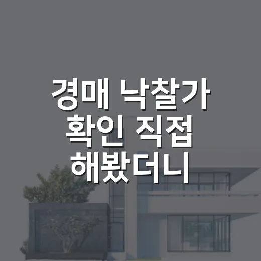 경매 낙찰가 확인 직접 해봤더니, 숫자 하나에 입찰가가 달라졌다 - 요약