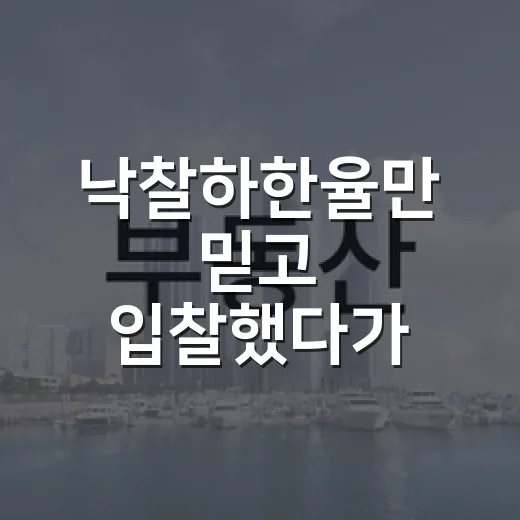 낙찰하한율만 믿고 입찰했다가 보증금 날릴 뻔한 이야기 - 요약