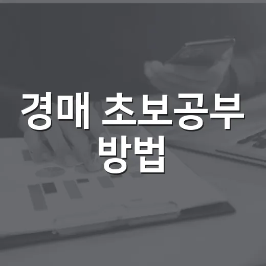 경매 초보공부 방법, 입찰장 따라다니며 10년 동안 배운 진짜 순서 - 요약
