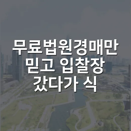 무료법원경매만 믿고 입찰장 갔다가 식은땀 난 진짜 이야기 - 요약