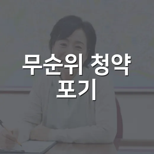 무순위 청약 포기, 당첨되고 안 가면 그냥 끝인 줄 알았던 이야기 - 요약