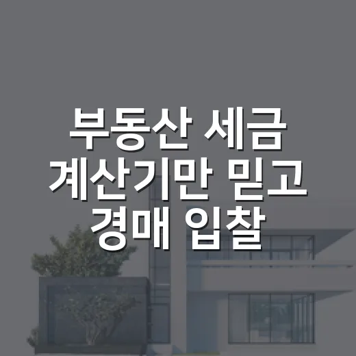 부동산 세금 계산기만 믿고 경매 입찰했다가 숫자 다시 두드린 이야기 - 요약