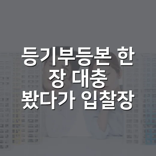 등기부등본 한 장 대충 봤다가 입찰장 앞에서 돌아선 이야기 - 요약
