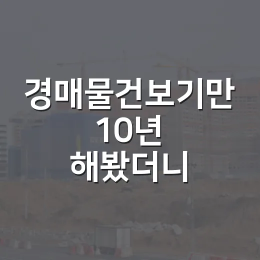 경매물건보기만 10년 해봤더니 초보가 놓치는 게 딱 보였습니다 - 요약