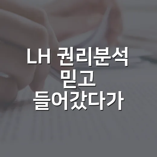 LH 권리분석 믿고 들어갔다가 입찰표 접기 직전까지 간 이야기 - 요약