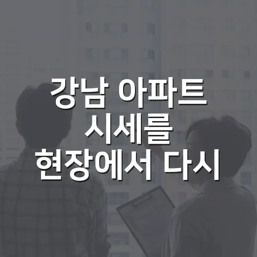 강남 아파트 시세를 현장에서 다시 찍어봤더니 숫자보다 무서운 게 보였습니다 - 요약