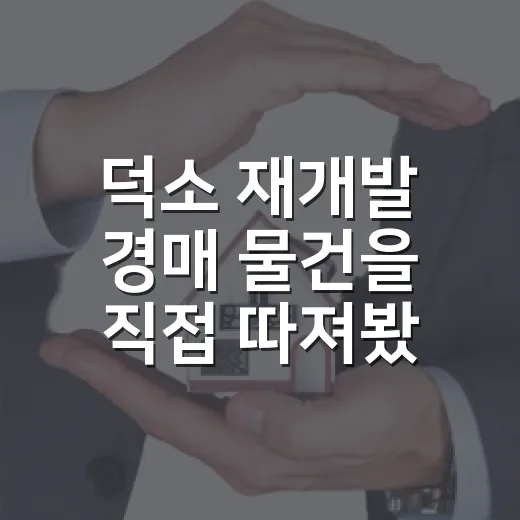 덕소 재개발 경매 물건을 직접 따져봤더니, 싸 보이는 가격보다 먼저 볼 게 있었습니다 - 요약