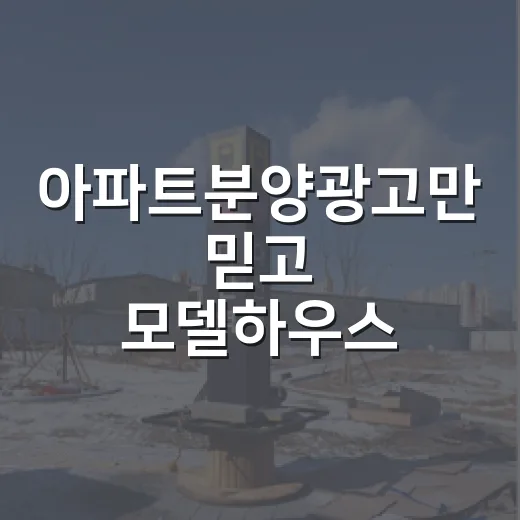 아파트분양광고만 믿고 모델하우스 갔다가 현장에서 다시 따져본 이야기 - 요약