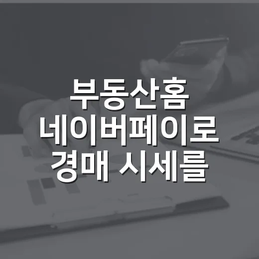 부동산홈 네이버페이로 경매 시세를 찍어봤더니 보이는 것과 안 보이는 것 - 요약