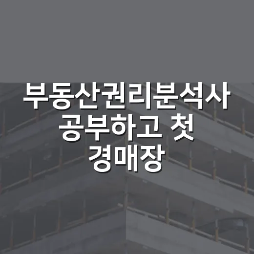 부동산권리분석사 공부하고 첫 경매장 갔을 때 진짜로 보였던 것들 - 요약