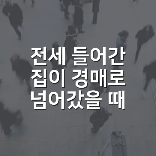 전세 들어간 집이 경매로 넘어갔을 때, 임차인보호법만 믿었다가 놓치는 것들 - 요약