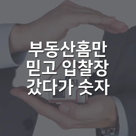 부동산홈만 믿고 입찰장 갔다가 숫자 다시 본 이야기 - 요약