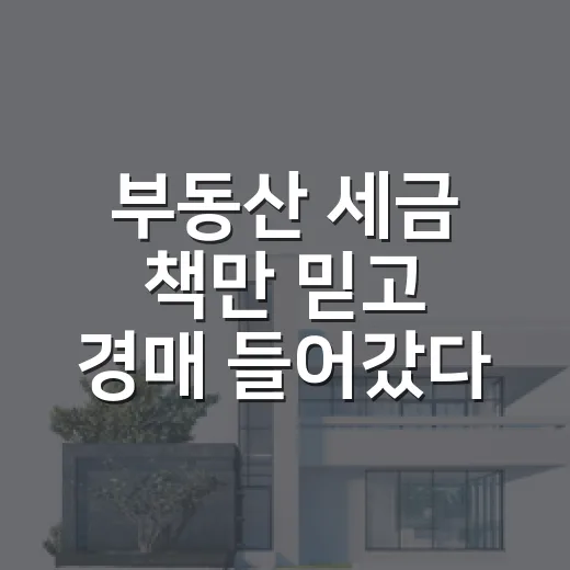 부동산 세금 책만 믿고 경매 들어갔다가 잔금표 다시 짠 이야기 - 요약