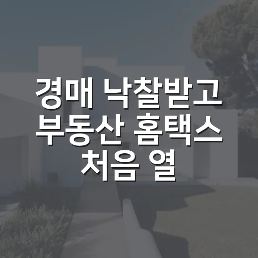 경매 낙찰받고 부동산 홈택스 처음 열어본 날, 세금이 진짜 보였습니다 - 요약