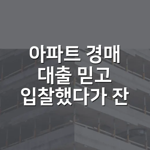 아파트 경매 대출 믿고 입찰했다가 잔금날 식은땀 난 이야기 - 요약