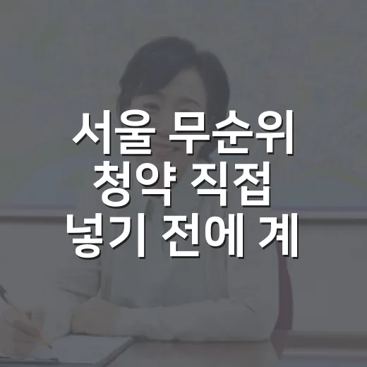 서울 무순위 청약 직접 넣기 전에 계산기부터 두드려본 이야기 - 요약