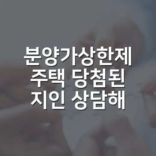 분양가상한제 주택 당첨된 지인 상담해봤더니, 싸게 산 집이 꼭 쉬운 집은 아니었습니다 - 요약