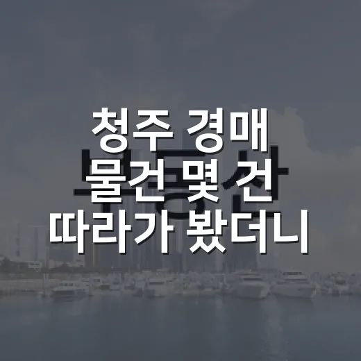 청주 경매 물건 몇 건 따라가 봤더니, 초보가 헷갈리는 지점이 딱 보였습니다 - 요약