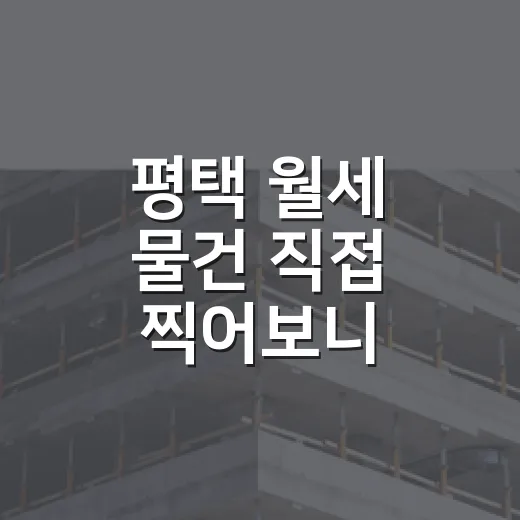 평택 월세 물건 직접 찍어보니, 숫자보다 공실이 먼저 보였습니다 - 요약
