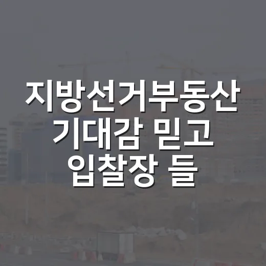 지방선거부동산 기대감 믿고 입찰장 들어갔다가 배운 진짜 이야기 - 요약