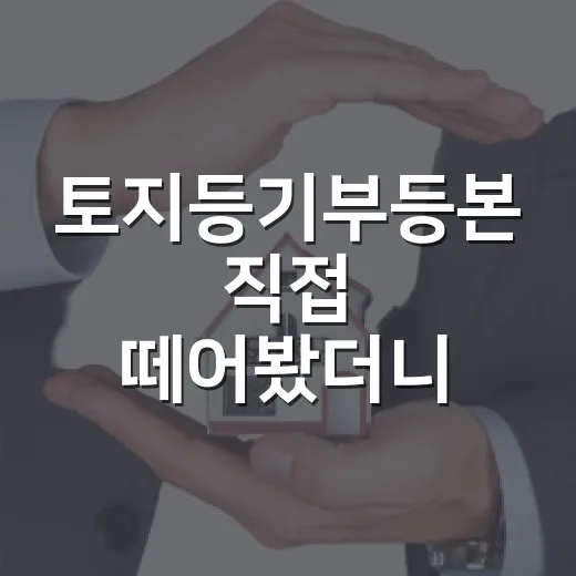 토지등기부등본 직접 떼어봤더니 초보가 놓치기 쉬운 줄이 따로 있었습니다 - 요약