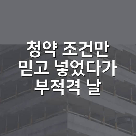 청약 조건만 믿고 넣었다가 부적격 날 뻔한 진짜 이야기 - 요약
