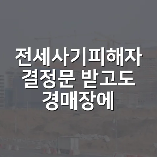 전세사기피해자 결정문 받고도 경매장에서 또 막히는 사람들, 현장에서 본 진짜 이야기 - 요약