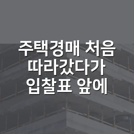 주택경매 처음 따라갔다가 입찰표 앞에서 손 멈춘 이야기 - 요약