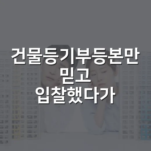건물등기부등본만 믿고 입찰했다가 잔금날 식은땀 난 이야기 - 요약