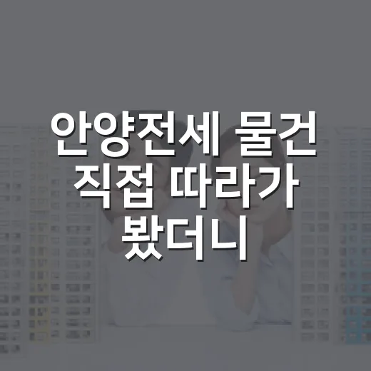 안양전세 물건 직접 따라가 봤더니, 싼 집보다 무서운 건 따로 있었습니다 - 요약