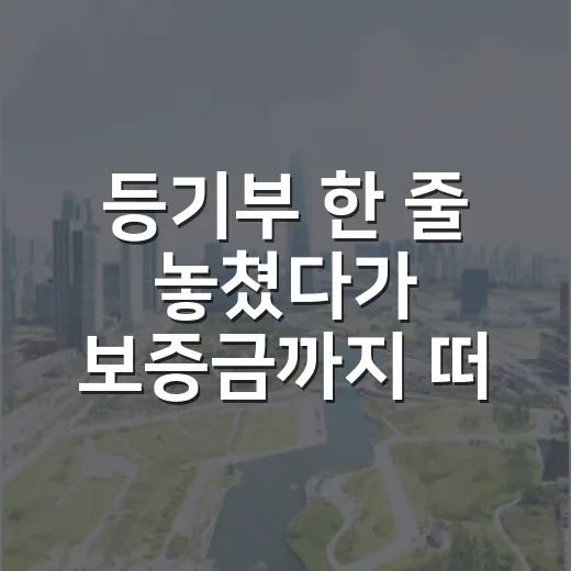 등기부 한 줄 놓쳤다가 보증금까지 떠안을 뻔한 날 - 요약