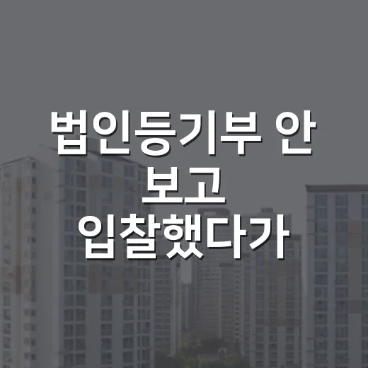 법인등기부 안 보고 입찰했다가 보증금 날릴 뻔한 이야기 - 요약
