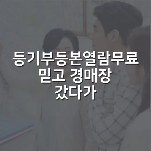 등기부등본열람무료 믿고 경매장 갔다가 식은땀 난 이야기 - 요약