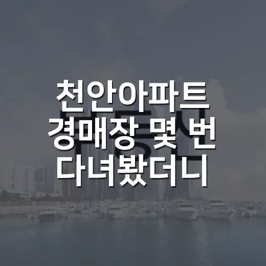 천안아파트 경매장 몇 번 다녀봤더니, 숫자보다 먼저 보이던 것들 - 요약