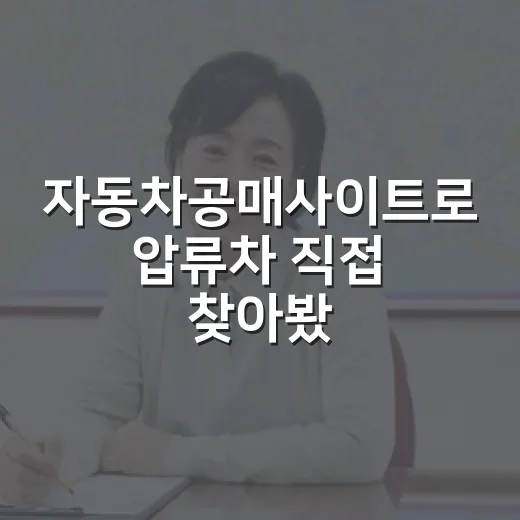 자동차공매사이트로 압류차 직접 찾아봤더니, 싸다고 바로 덤비면 안 되는 이유 - 요약