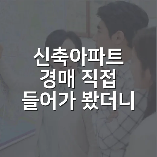 신축아파트 경매 직접 들어가 봤더니, 새집보다 먼저 본 것은 돈 새는 구멍이었다 - 요약