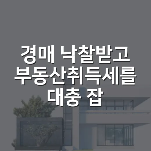 경매 낙찰받고 부동산취득세를 대충 잡았다가 잔금표가 꼬인 이야기 - 요약