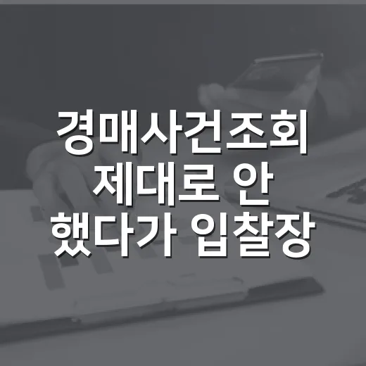 경매사건조회 제대로 안 했다가 입찰장 앞에서 발 돌린 이야기 - 요약