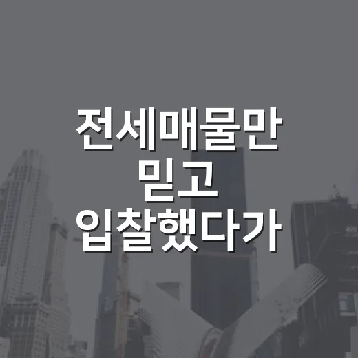 전세매물만 믿고 입찰했다가 잔금 앞에서 식은땀 난 이야기 - 요약